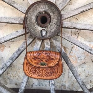 Vintage hand tooled leather purse!!!